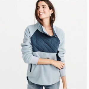 Abercrombie Blue Quilted Fleece Sweatshirt